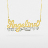 14K Gold Overlay Name Necklace- Single Plate, Style 20